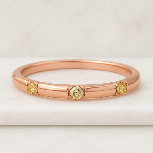 3 mm Round Diamond Half-Eternity Dainty Lab Grown Wedding Band Engagement Ring Stack Handmade Solid Gold Jewelry