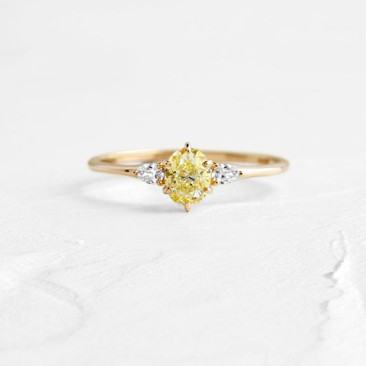 Fancy Yellow Oval Engagement Ring