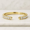 Open Gap Round Moissanite Diamond Wedding Band For Women