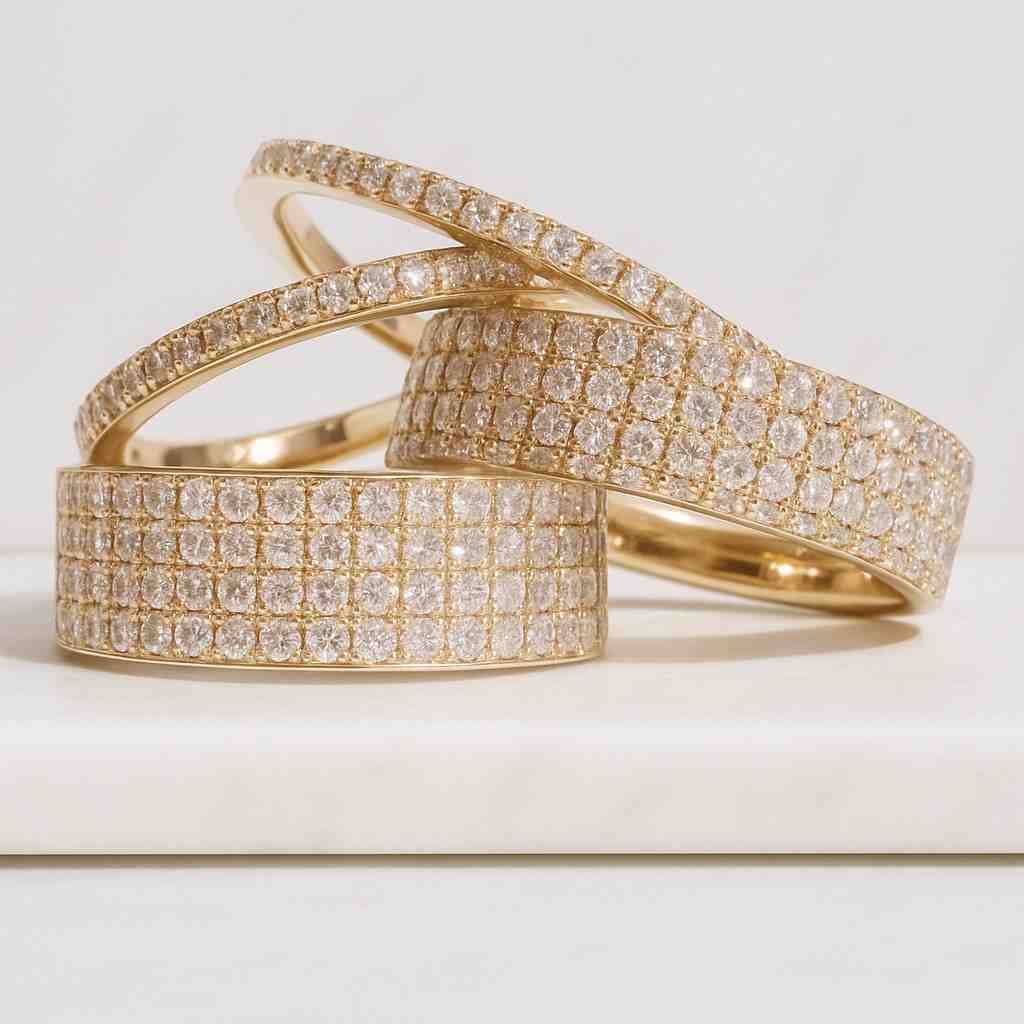 Five Row Round Lab Grown Diamond Mens Band Engagement Band