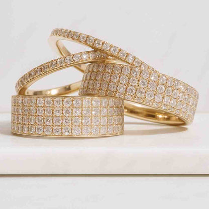 Five Row Round Lab Grown Diamond Mens Band Engagement Band