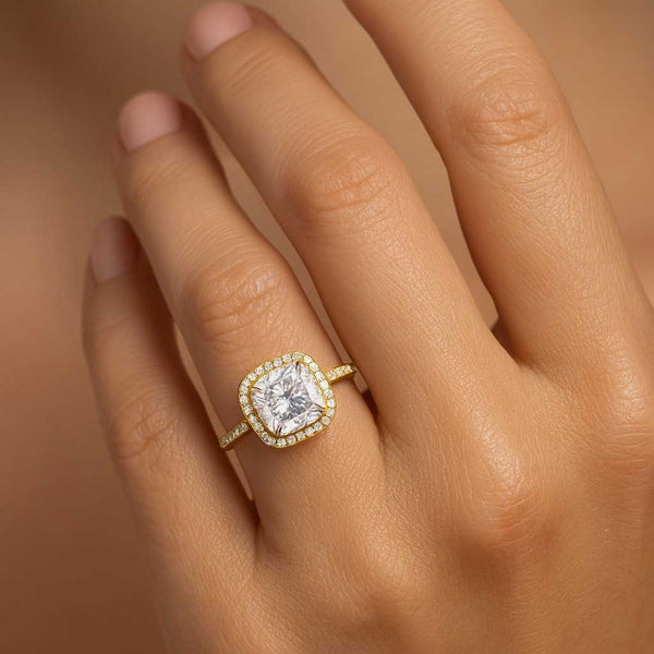 Floating Bubble Wedding Ring Moissanite Cluster Ring Anniversary Ring  