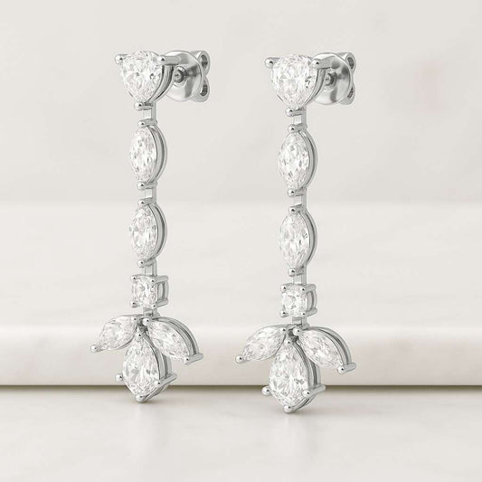 Floral Cluster Lab Grown Diamond Stud Earrings