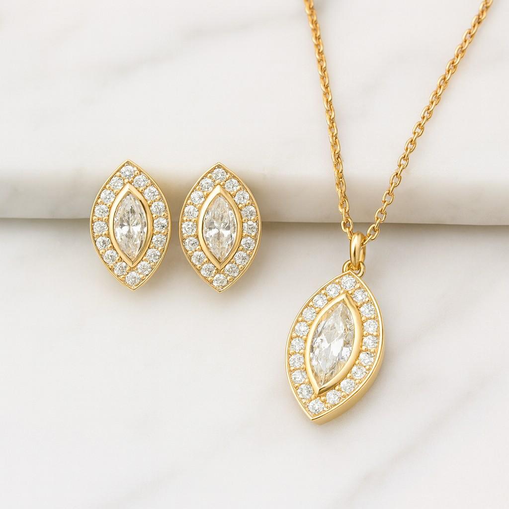 Floral Cluster Stud Earrings  Sterling Silver Finish with Marquise Round Moissanite Stones  Elegant Bridal Party Jewelry by ZaynAurum Pear Cut Diamond Halo Stud Earrings Natural HPHT Earth-Mined Diamonds