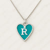 Heart Shape Personalized Enamel Alphabet Pendant