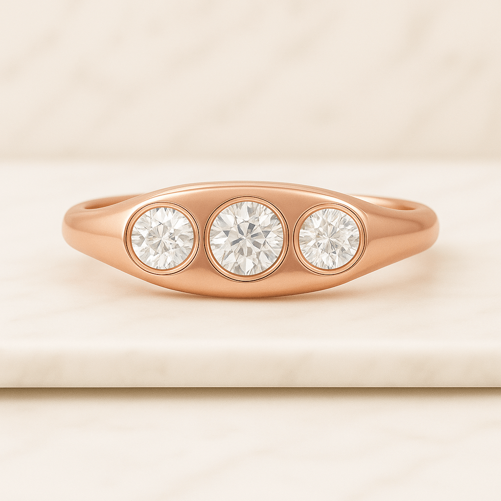 Lab-Grown Diamond Ring 14K Gold Flower Engagement Ring