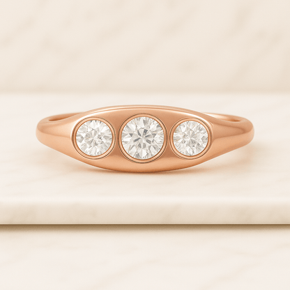 Lab-Grown Diamond Ring 14K Gold Flower Engagement Ring