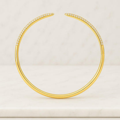 Half Eternity Bangles Two Row Diamond Bangle Open Cuff Bangle 925 Silver Party Wear Bangles