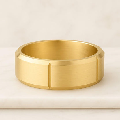 Flush Diamond Wide Thick Wedding Ring Perfect Anniversary Gift