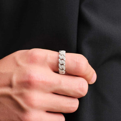 Flush Diamond Wide Thick Wedding Ring Perfect Anniversary Gift Vintage Band For Mens