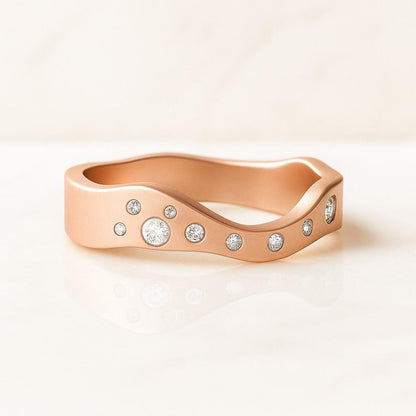 Flush Set Round Lab Grown Diamond His & Hers Matching Wedding Band