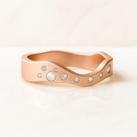 Flush Set Round Lab Grown Diamond His & Hers Matching Wedding Band