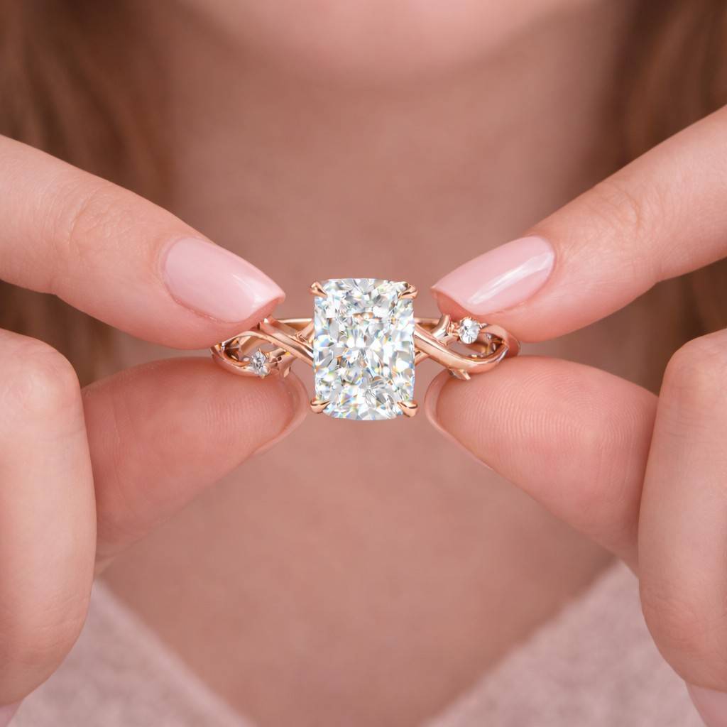 forest theme twig ring, hidden detail leaf ring