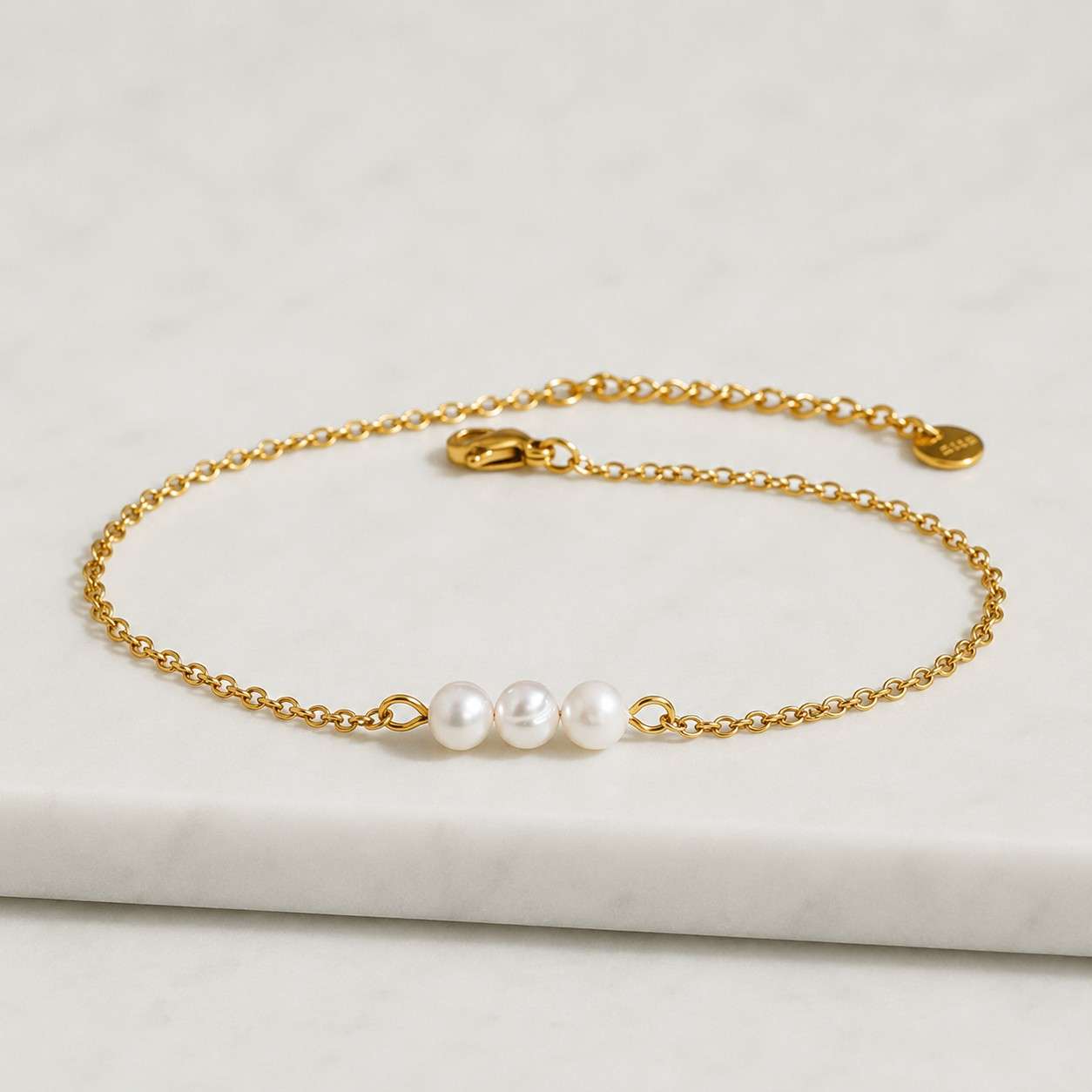 freshwater pearl beaded anklet - dainty pearl anklet - 14ct gold-filled
