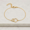 Interlocking Circle Gold Chain Bracelet for Women