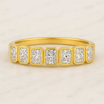 Fancy Promise Band Gift for Women Emerald Cut Moissanite Engagement Band