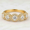 1.60 CT Round Cut Halo Lab Grown Diamond Wedding Band For Women