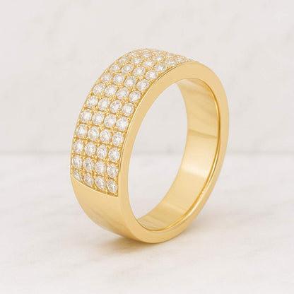 Full Eternity Micro Pave Set Wide Mens Band 14 Gold Anniversary Gift Her