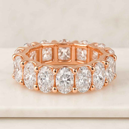 Full Eternity Stackable Band Anniversary Gift For Her Oval Diamond Wedding Band Genuine Lab Grown Diamond Matching Band