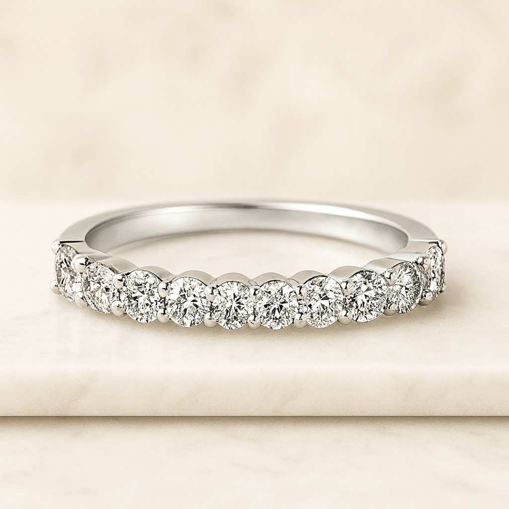 Fully Twisted Band lab grown diamond Band Full Eternity Wedding Band 14k rose gold band