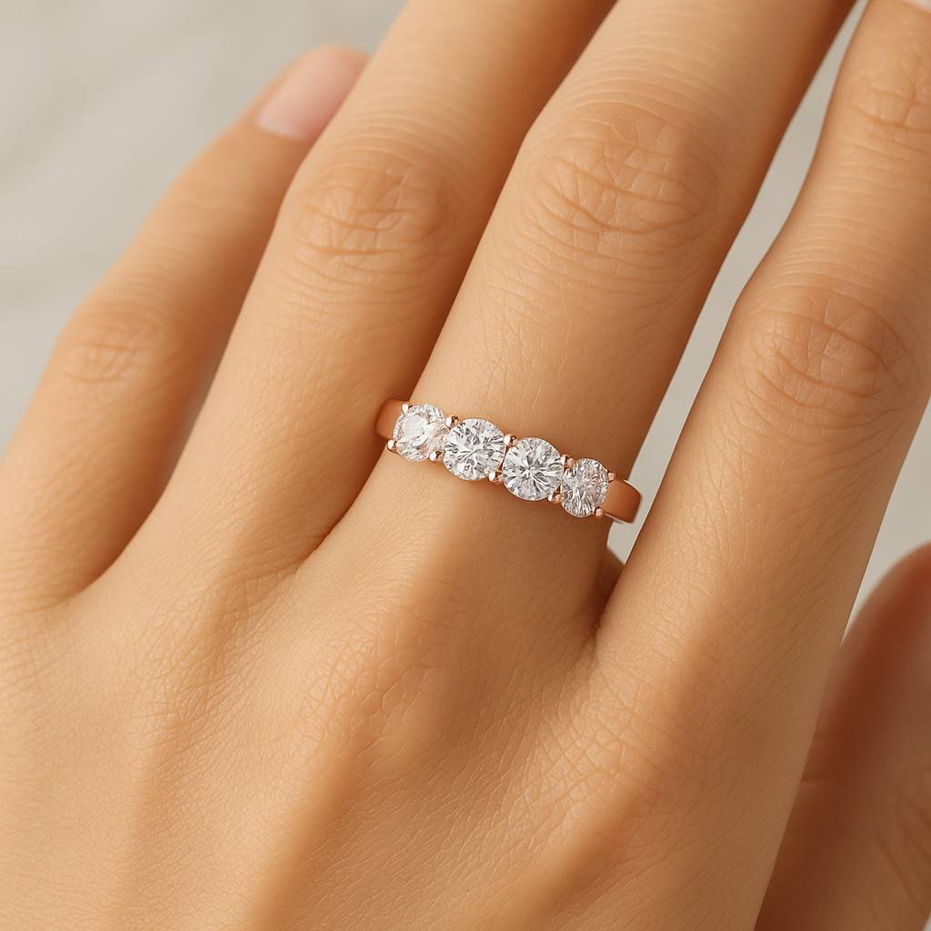 Fully Twisted Band lab-grown diamond Band Full Eternity Wedding Band 14k rose gold band handmade band Anniversary Gift