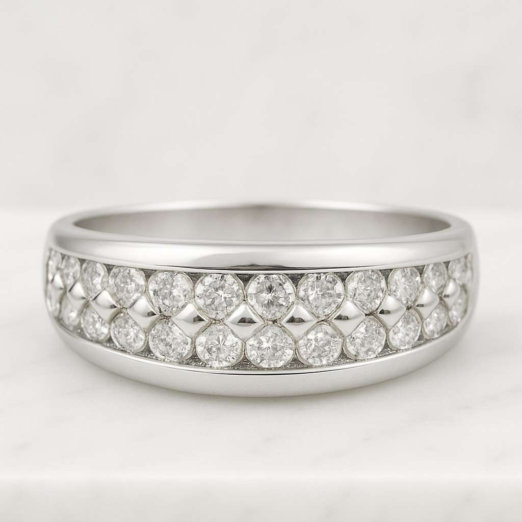 Garland Diamond Full Eternity Band Round Cut Lab Grown Diamond Band Lab Created Diamond Band Diamond Wedding Band for Women