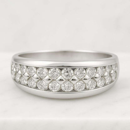 Garland Diamond Full Eternity Band Round Cut Lab Grown Diamond Band Lab Created Diamond Band Diamond Wedding Band for Women