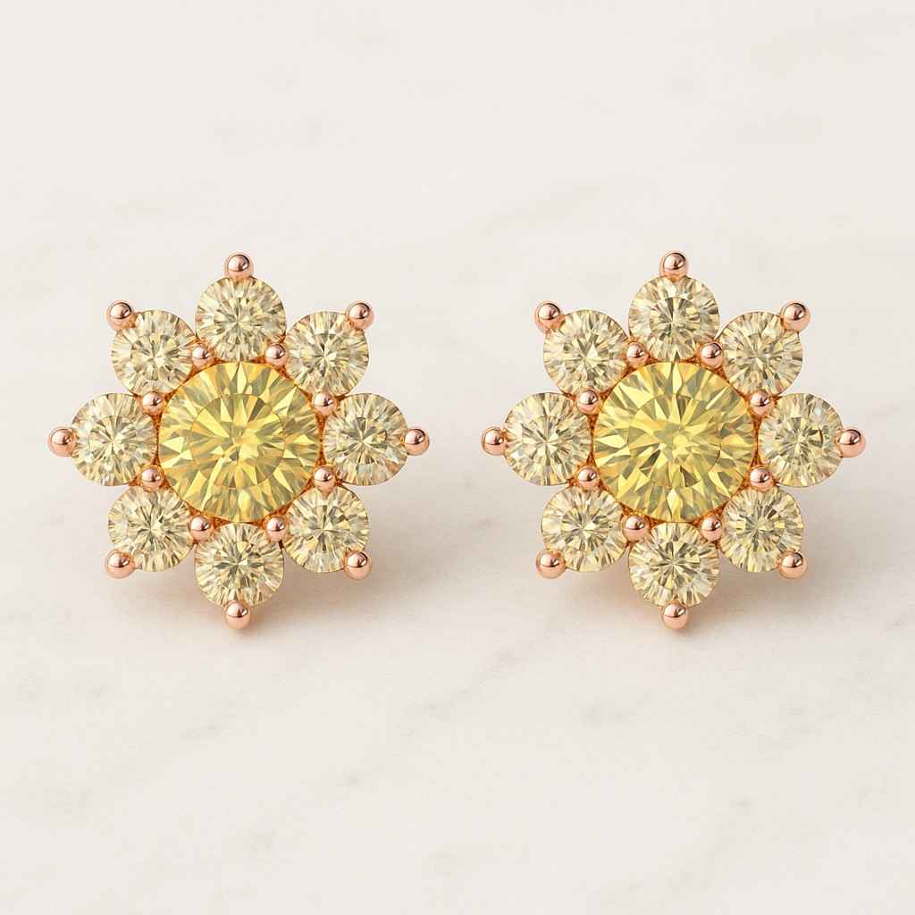 Gemstone Stud Earrings Marquise Cut Lab Diamond Cluster Set Earrings Screw Back Earrings Ready To Ship Earrings