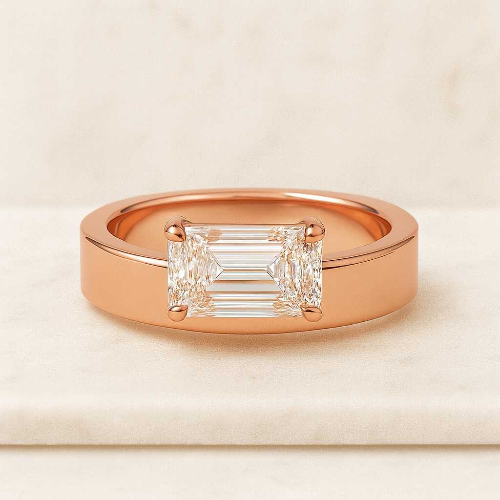 Gemstone Wedding Anniversary Band Promise Ring For Him