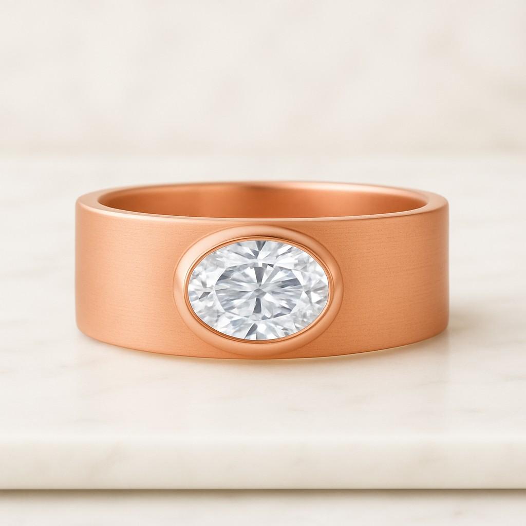 Genuine Lab Grown Diamond Tulip Set Engagement Ring 18k Yellow Gold Cathedral Setting Ring