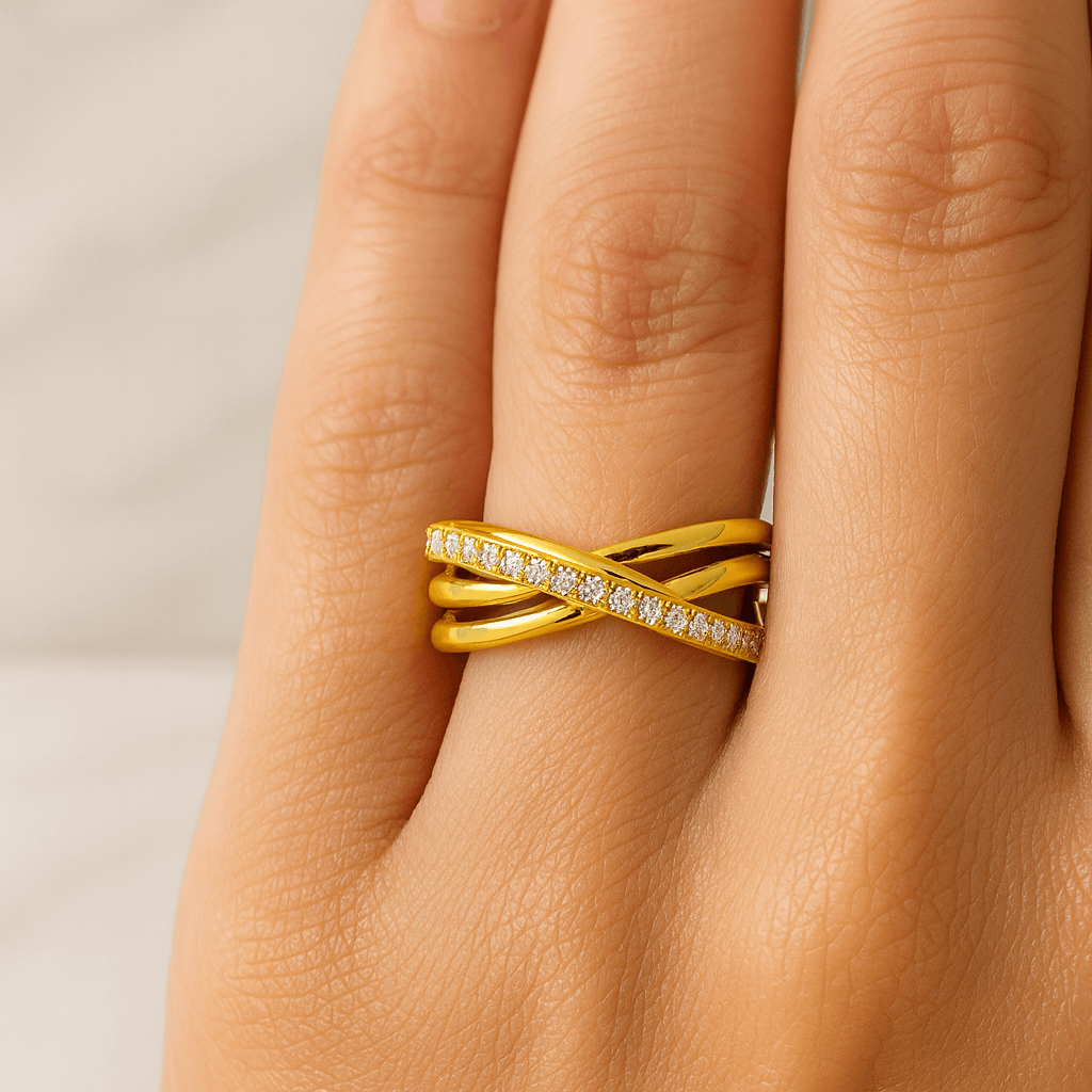 Genuine Lab Diamond Ring Distance Pave Engagement Ring Round Diamond Wedding Ring