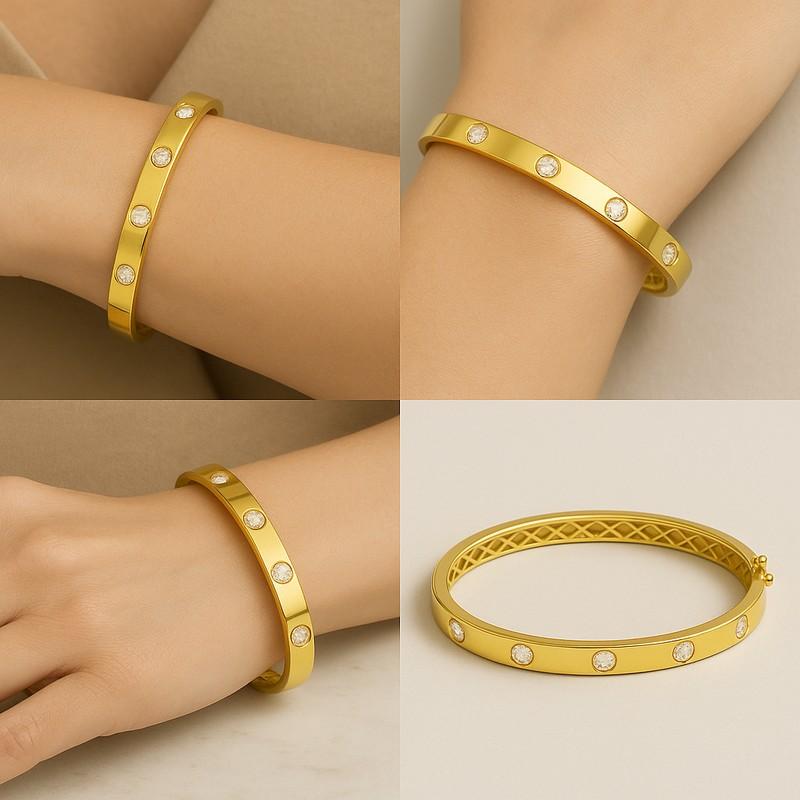 Genuine Lab Grown Diamond Cuff Ring Custom Open Gap Ring Engagement Bracelet Perfect Matching Bracelet