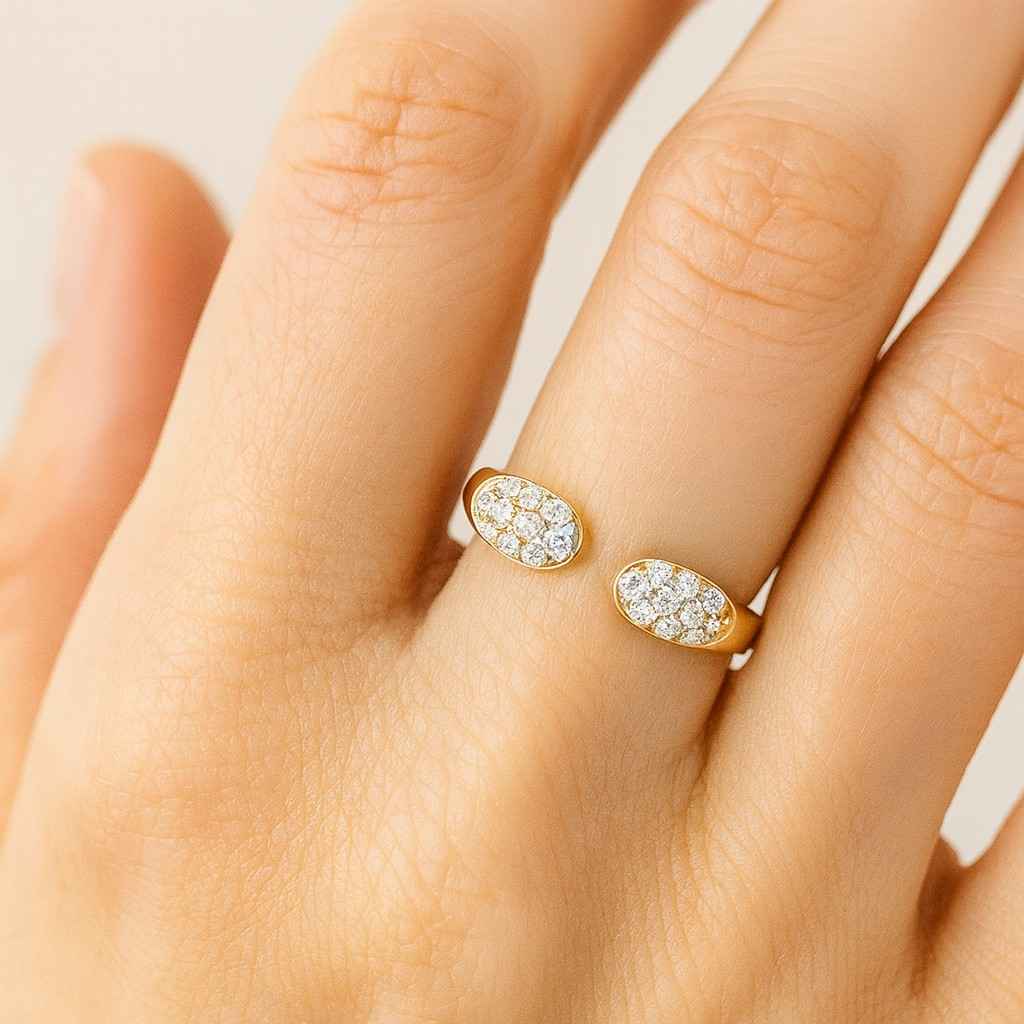 Genuine Lab Grown Diamond Cuff Ring Custom Open Gap Ring Engagement Ring Perfect Matching Band Wrap Around Ring Open Stacking Wedding Band