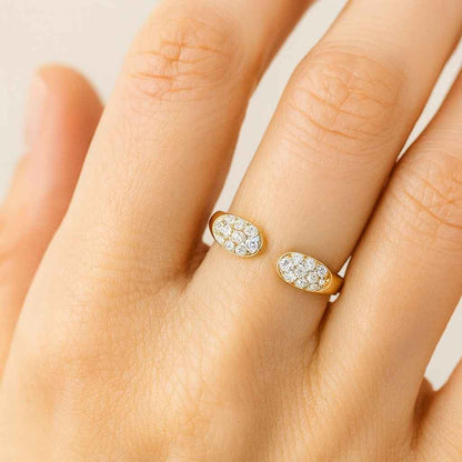 Genuine Lab Grown Diamond Cuff Ring Custom Open Gap Ring Engagement Ring Perfect Matching Band Wrap Around Ring Open Stacking Wedding Band