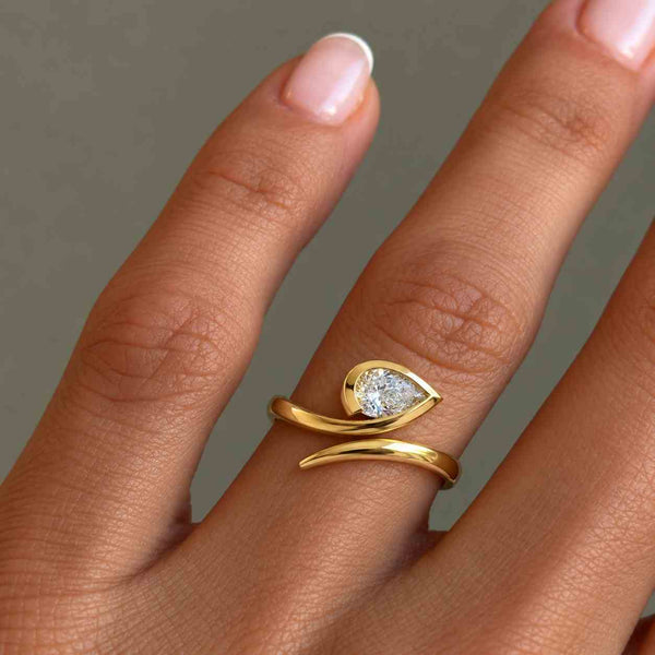 Genuine Lab Grown Diamond Cuff Ring Custom Open Gap Ring Engagement Ring Perfect Matching Band Wrap Around Ring Open Stacking Wedding Band
