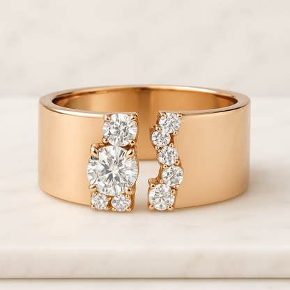 Genuine Lab Grown Diamond Engagement Ring 3 Marquise Ring Anniversary Ring for Wife