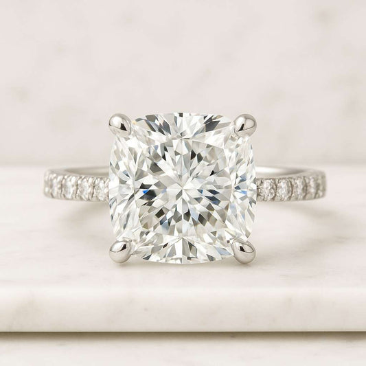 Genuine Lab Grown Diamond Proposal Ring Cushion cut diamond Engagement Ring Unique Vintage 2 Carat Lab Grown Diamond Engagement Ring