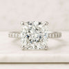 0.50 TO 3.00 CT Cushion Cut Half Pave Engagement Ring