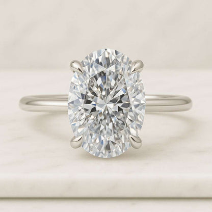 Genuine Lab Grown Diamond Wedding Set Bridal Rings for Her Oval Diamond Engagement Ring Set Matching Wedding Band 1.50 CT Oval Diamond Ring