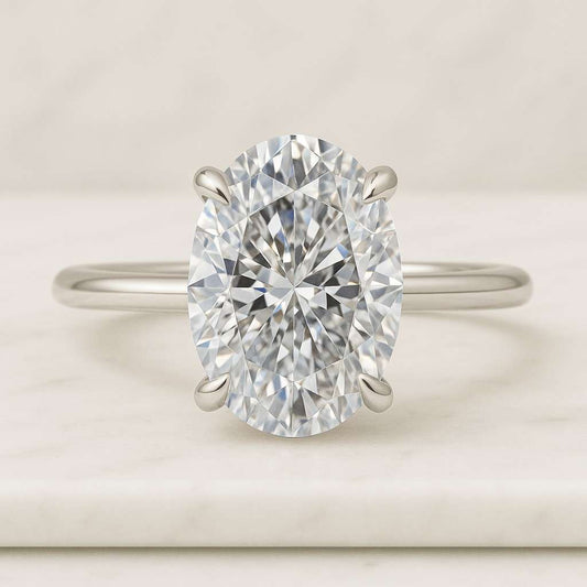 Genuine Lab Grown Diamond Wedding Set Bridal Rings for Her Oval Diamond Engagement Ring Set Matching Wedding Band 1.50 CT Oval Diamond Ring