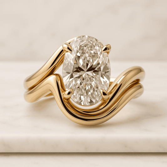 Genuine Oval Lab Grown Diamond Band 7 Oval Lab Create Diamond Stacking Band Lab Create Diamond Wedding Band Stackable Band Engagement Ring