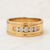 14k Solid Yellow Gold Channel Set Half Eternity Ring