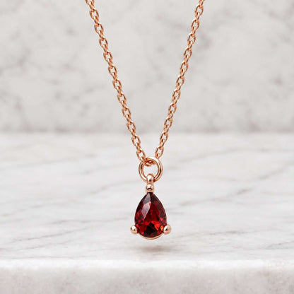Genuine Ruby Necklace 14K Gold Vermeil, Real Lab Ruby Vintage Earring Pendant Set, Birthstone Birthday Gifts for Her
