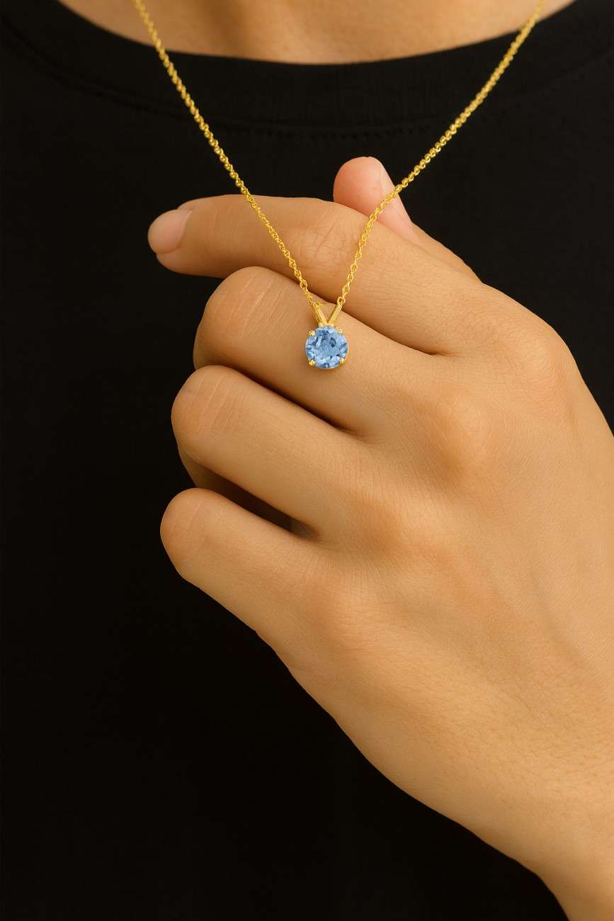 Genuine lab grown Royal Blue cushion cut sapphire necklace square cushion sapphire pendant