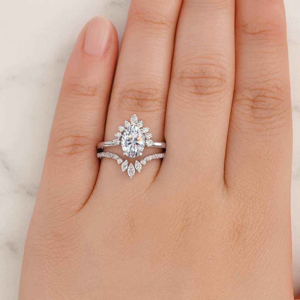 Gift For Her Wedding Band Promise Ring Set Anniversary Gift Bridal Set Ring For Gift her