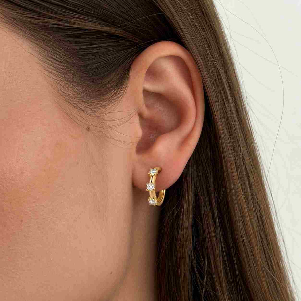1.5mm natural ef color vs clarity diamond hoop earrings . 14k 18k solid gold 9mm diamond huggie hoops . earth mined diamonds
