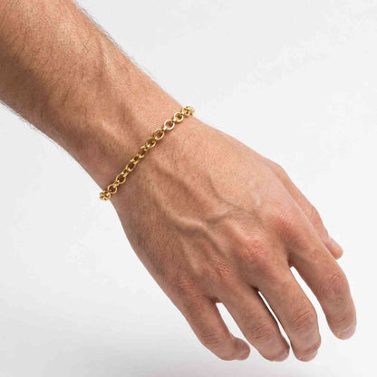 Gold Bracelet, 14k Gold Oval Link Bracelet, Stacking Gold Bracelet, Moderns Solid Gold Bracelet, 4.75MM Thick Bracelet, 14K Link Bracelet