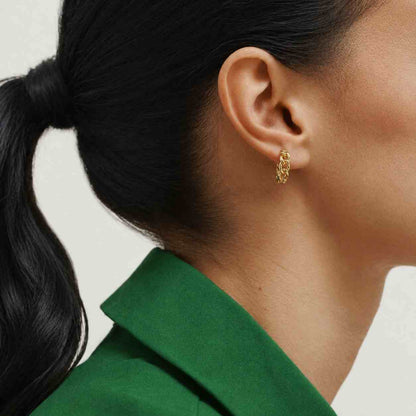 Gold Chain Link Hoop Earrings 14K Solid Yellow Gold Chunky Link Hoops Minimalist Statement Earrings Gift for Her Daily Wear Jewelry
