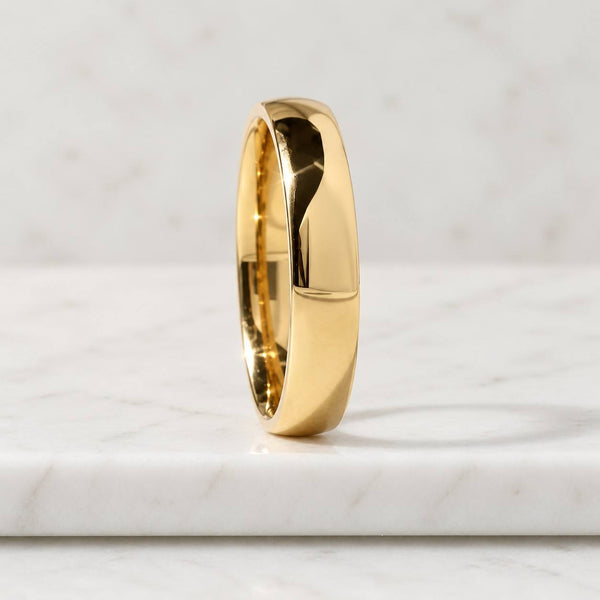 14k Yellow Gold Classic Dome Band, Men's Women's Gold Wedding Band, Plain Polished Dome Gold Band, Solid Gold Band, Simple Wedding Band
