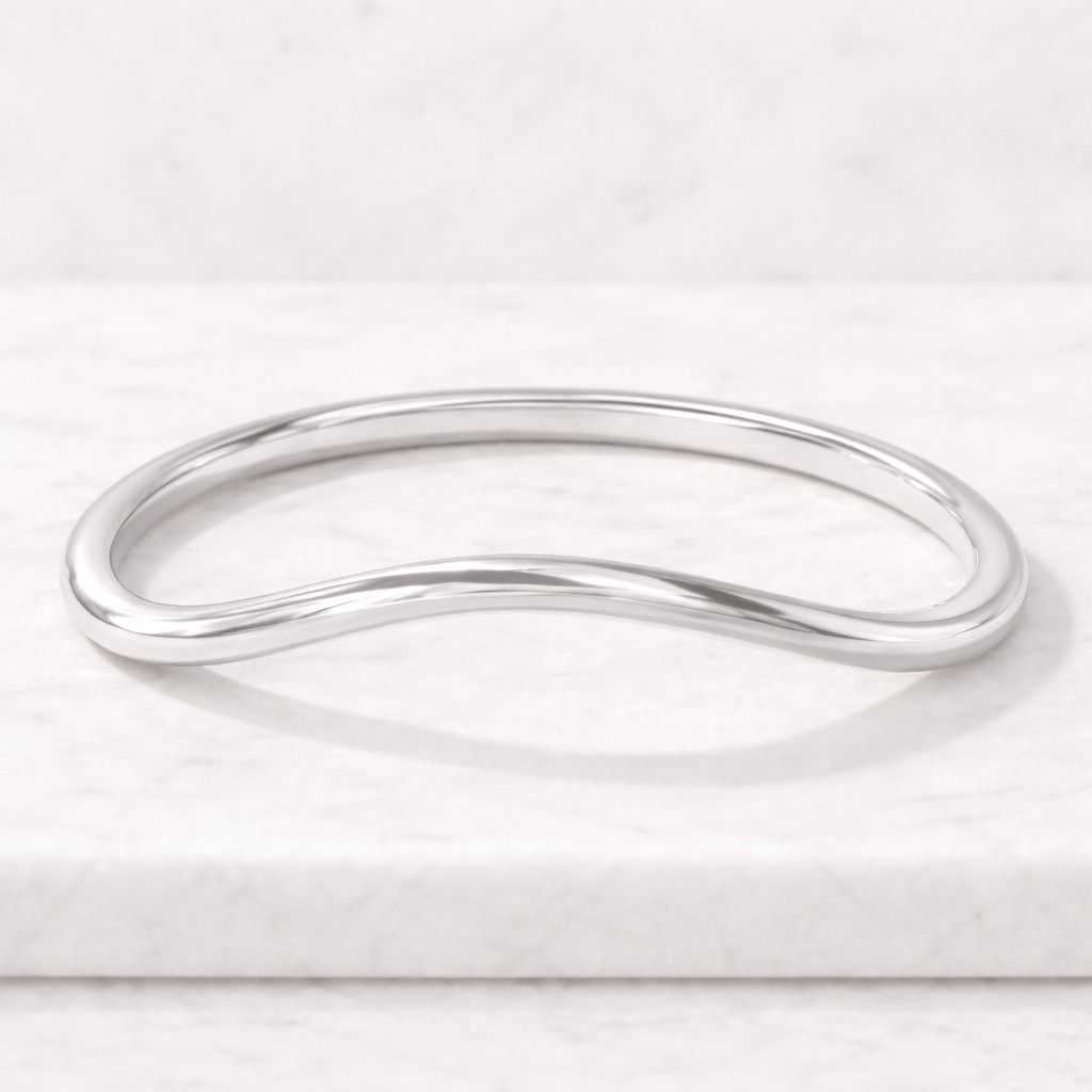Gold Curved Ring Wedding Band